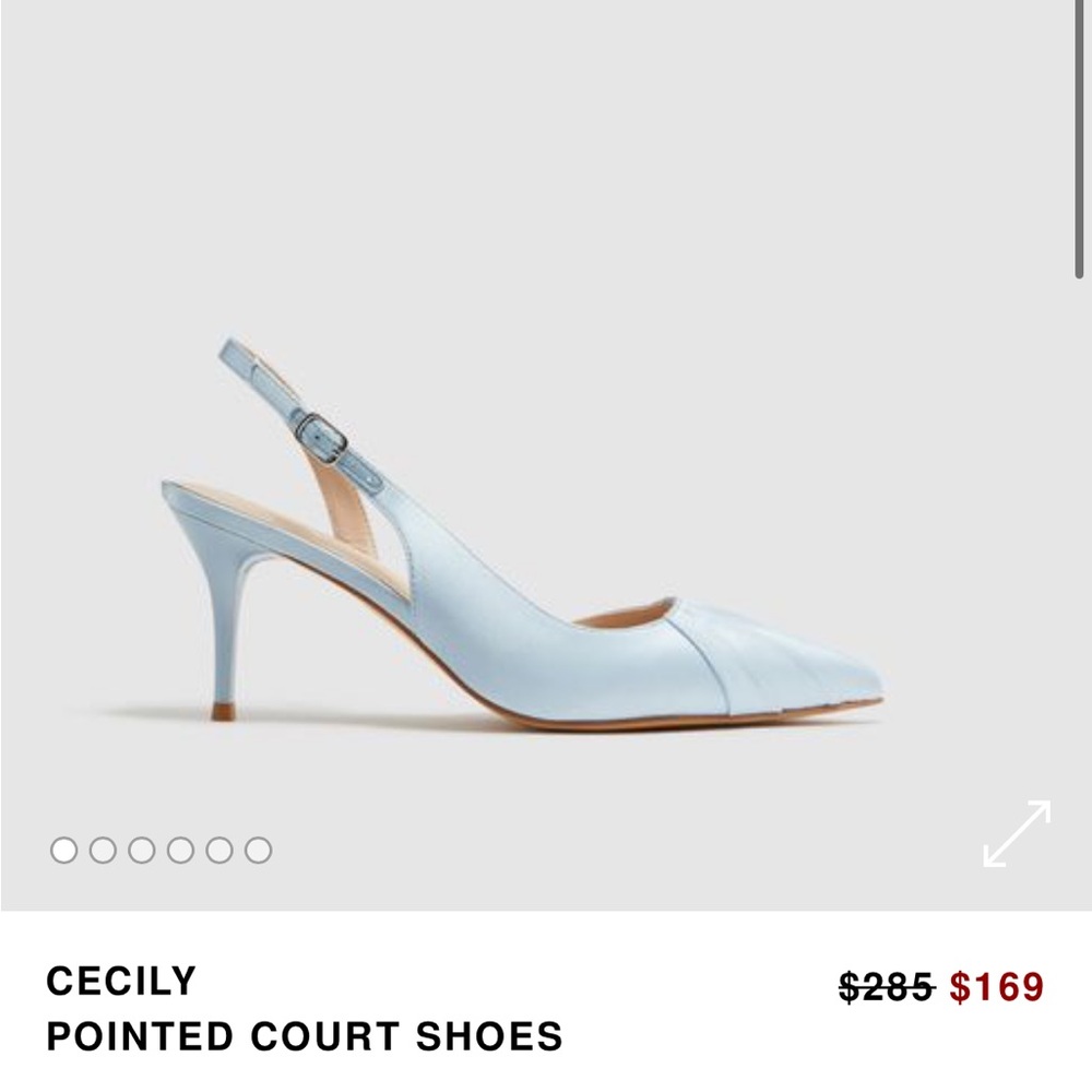 Reiss Cecily Pointed Court Shoes Blue